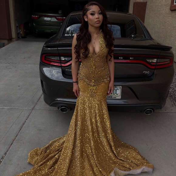 Annadedesigner Dresses & Skirts - Gold prom dress XS
